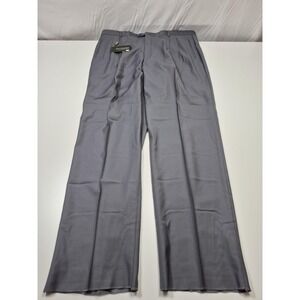 VTG Zanieri Wool Pants Mens 44x37 Gray Super 100s Pleated Italy Unhemmed NWT